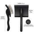 Slicker Brush for Dogs, Long Pin Doodle Brush with Metal Comb, Black