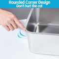 Stainless Steel Litter Box Kitten,Metal Cat Litter Box Low Entry,4" H