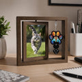 Pet Memorial Gifts for Loss of Cats- 360° Rotating Wooden Photo Frame for 4x6 Photo-Cat Loss Sympathy Gift for Cat Lover