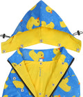 HDE Premium 2-Layer Zip Dog Raincoat Poncho w/Leash Hole & Hood B Duck 3XL