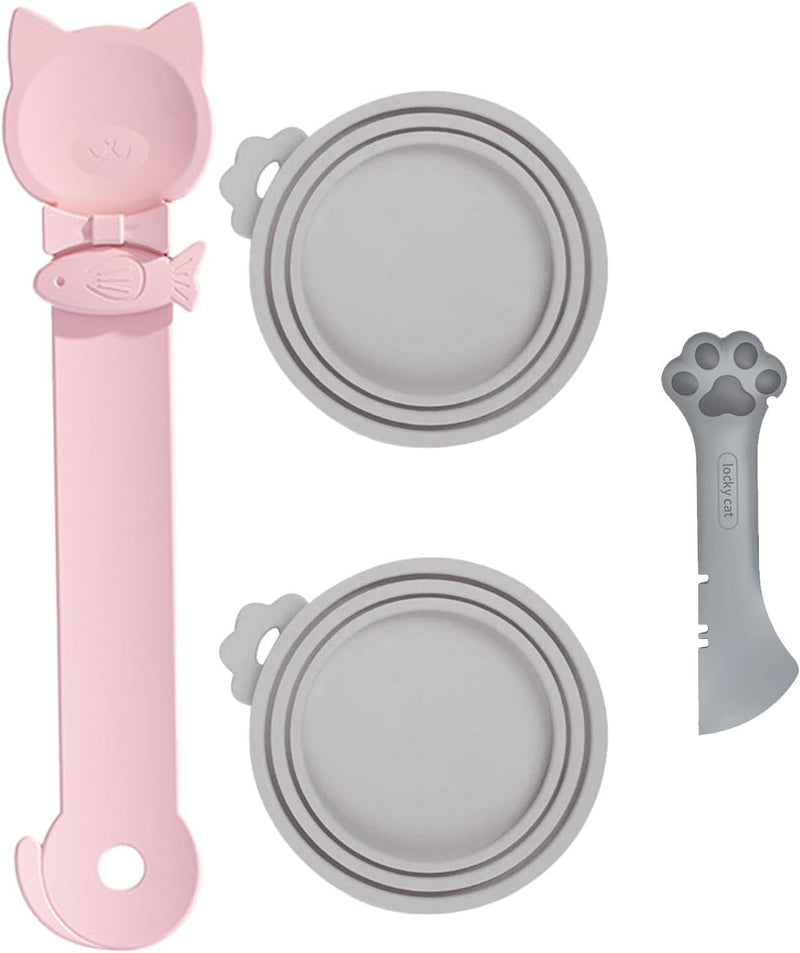Cat Dog Food Can Lids Spoons，Silicone Pet Food Can Lids