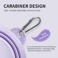 Collapsible Dog Bowls 2-Pack, Portable Travel Dog Bowl with Carabiner, Food-Grade Silicone Pet Bowl for Hiking, Walking (Macaron Blue and Violet)
