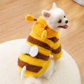 ANIAC Fleece Dog Hoodies with D-Ring Autumn Winter Puppy Clothes for Small Dogs Bumblebee Cat Apparel Cold Weather Coat Funny Dog Bee Costume for Christmas Halloween (Yellow, Small)