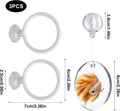 Betta Fish Toys Set - Floating Betta Mirror with Ball & 2 Training Ring Hoop, Interactive Enrichment Toys for Fish Tank 