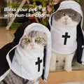 MANON ROSA Cat Halloween Costume, Funny Nun Dress for Cats & Small Dogs, S