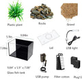 1.8 Gallon Fish Tank with Light,Filter,Lid,Landscape Accessories