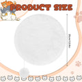 Abbylike 3 Pack 14" Round Cat Dog Bed Cushion Pad Mat Faux Rabbit Fur Pet Sleeping Mat with Small Ball Warm Plush Anti Slip Washable Cat Tree Tower Replacement Cushion Pad for Carrier Crate, White