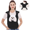 Supet Dog Carrier Sling for Small Dogs, Hands Free Adjustable Soft Cotton Puppy Chest Bag Carrier, Anti-Anxiety & Back Pain Relief Pet Front Pack (Black, Regular)