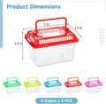 15 PCS Plastic Reptile Terrarium Carrier Cage, Portable Transparent Aquarium Box with Slotted Ventilation Holes for Turt