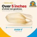 Brazilian Pet 100% Natural Real Cow Ears (50 Pack) Prime Dog Chews, Over 5 inches Free Range Grass Fed Cattle, No additi