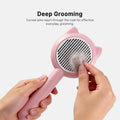 Self-Cleaning Slicker Brush for Cats and Dogs, One-Click Hair Release Pet Brush, Deshedding Grooming Tool for Long & Sho