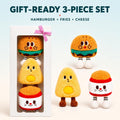 3 Pack Catnip Toys for Cats, Plush Cat Toys with Bells, Cute Fast Food Cat Toy Set with Hamburger, French Fries & Cheese