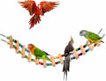 SunGrow Wooden Bird Ladder Bridge, Hanging Exercise Toy, Bird Playground Cage Accessory, Natural Wood, Edible Dye, Interactive Small Bird Toy, Parakeet, Cockatiel, Conure, Budgie Climbing Ladder