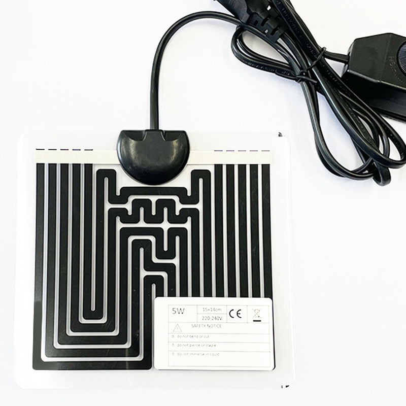 5W Reptile Heating Mat 5.9 Inch *5.5 Inch 110v -- Reptile Heat Pad with Temperature Adjustment, Terrarium Heat Mats, Saf