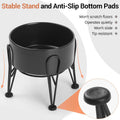Elevated Dog Bowls, Ceramic Raised Dog Bowl Set with Anti-Slip and Non-Tip Metal Stand, 2 Pack Pet Food and Water Feedin