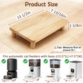SZEE Cat Food Stand for Automatic Feeder & Tradition Bowls, Elevated Cat Food Table Station, Raises Feeder/Bowl by 2 3/8", Premium Solid Wood Material, Relieves Spine and Joints Noticeably on Pets