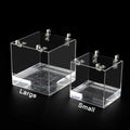 Xxmbbjy Hanging Cube Bird Bath Cage, Transparent Bird Bathtub Bath Shower with Stainless Steel Hooks for Small Bird Canary Parakeet Budgerigar Parrots Crested Myna Cockatiel Lovebird (Small)