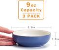 5.19 in Ceramic Cat Dishes, Howise Shallow Cat Food Bowls Small Pet Bowls Cat Food Dish for Food and Water, 3 Pack Ceramic Cat Bowls, Navy