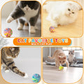 ANJOBIBI Colorful 1.9" Cat Toy Balls with Bell 6PCS, Interactive Hollow Design, Plastic, Training Exercise Toy(3 in 1 Color B)