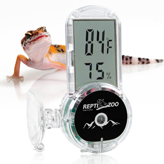 REPTI ZOO Upgraded Reptile Terrarium Thermometer Hygrometer,Digital Pet Temperature and Humidity Gauge with Suction Cup 