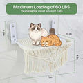 nets Tribe Cat Hammock & Window Perch w/ 4 Suction Cups, Foldable Adjustable Boho Cotton Rope Pet Hammock Bed & Cat Shelves for Indoor Cats/Small Animals - All-Season Sleeping, Lounging, Climbing