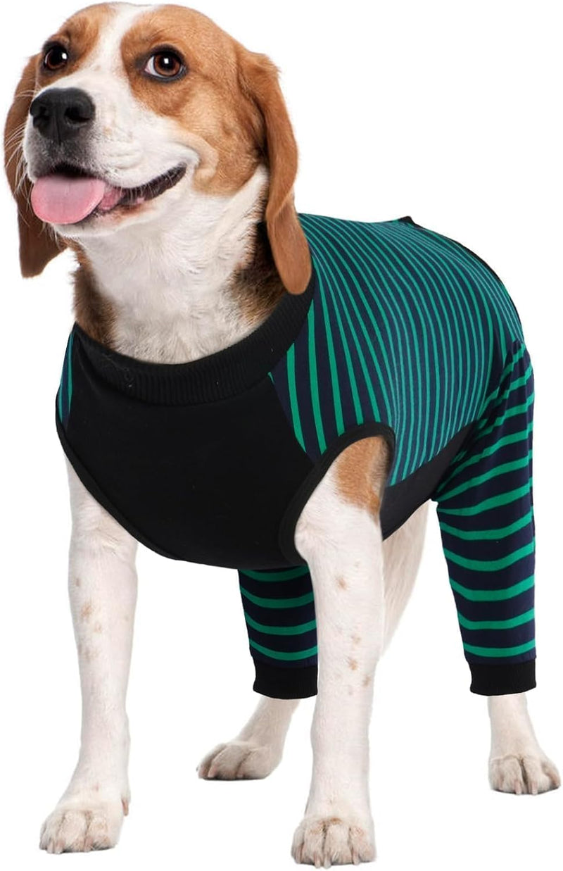 Kuoser Dog Recovery Suit with Anti Licking Rear Leg Sleeve, Green M