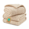 1 Pack 3 Calming Blankets Fluffy Premium Fleece Pet Blanket Soft Sherpa Throw for Dog Puppy Cat Beige Small (23" x16'')