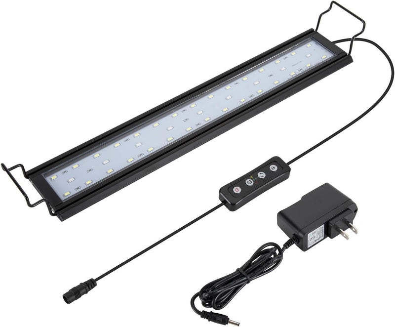 hygger 14W Full Spectrum Aquarium Light with Aluminum Alloy Shell Extendable Brackets, White Blue Red LEDs, External Con