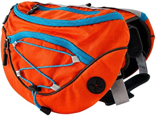 TRAILSTAILS 2-in-1 Detachable Backpack Harness for Large Dogs, 6-Point No-Pull Harness with Removable Saddle Bags & Refl