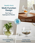 SUPVOX Glass Fish Bowl 6.7 Inch Round Goldfish Tank - Clear Glass Aquarium for Desktop Hydroponic Plants and Home Office