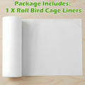 Oqqlin 100 Ft x 17.3 Inch Bird Cage Liner, Disposable White Non-Woven Bird Cage Liners Large Size Precut Absorbent Cushion Pad Mat Accessories for Pet, Parrot, Animal