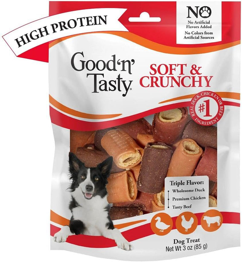 Good 'n' Tasty Soft & Crunchy Roll High Protein Dog Treat, 3 oz