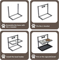 Elevated Dog Bowls with Slow Feeder for Large Dogs – Adjustable Raised Stand with 2 Stainless Steel Bowls & Spill-Proof Mat, Non-Slip Dog Feeder for Large & Medium Dogs (Black)