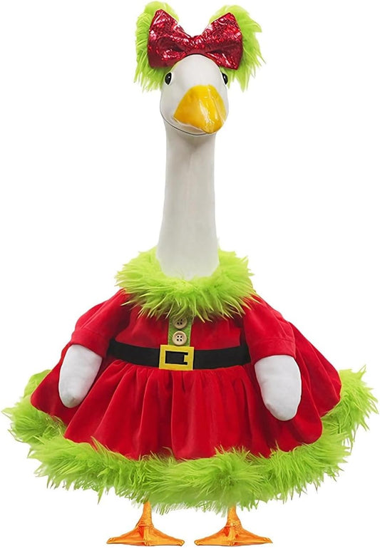 Meiweileya Christmas Por H Goose Outfit for 23'' Porch Goose Statue