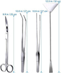 Aquarium Aquascaping Tool, Long Tweezers Scissors Spatula, 4 in 1 Stainless Steel Aquatic Plants Set for Fish Starter Ki