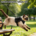 PUPTECK Cat Harness and Leash Set, Escape Proof Adjustable Pet Vest Harness with Mesh, Reflective Breahtbale Easy Control, for Cats Small Dogs Puppies Kitten Walking and Travel, Black S