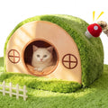 Mellownido Cat House for Indoor Cats - Cute Cat Bed Cave, Tree Hole Cat Bed Tent for Kittens and Small Medium Pets with Removable Washable Cushion & Anti-Slip Bottom, Enclosed Kitten Bed Hideaway
