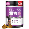 Dog Flea and Tick Treatment Chewable 200 Treatment Chews Natural Soft Chew Fleas Ticks Treatment Dog Oral Chewables Support Supplement Breeds and Ages Dogs Chicken Flavor