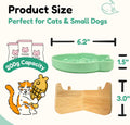 Elevated Slow Feeder Cat Bowl with Stand, 6.3" Ceramic Fish Maze Cat Food Bowl, Raised Whisker Friendly Wide Shallow Cat