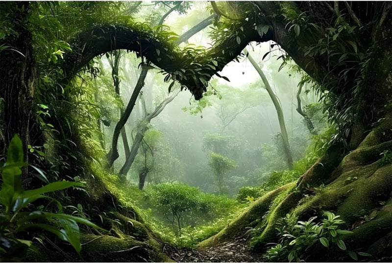 30x18 in Green Tree Reptile Habitat Background Rainforest Aquarium Backdrop
