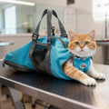 Cinf Cat Nail Clipping Cleaning Grooming Restraint Bag No Scratching Biting for Bathing Nail Trimming Injecting Examining(Blue,M)