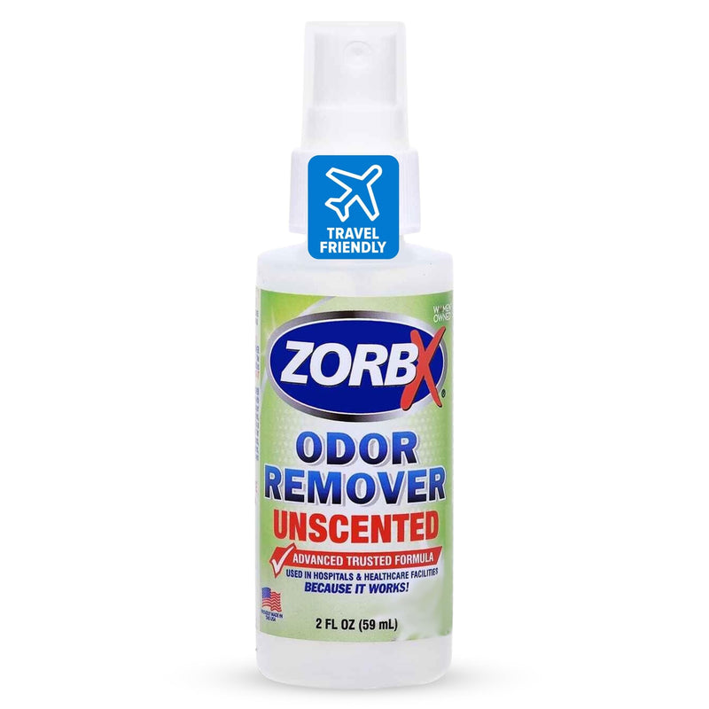 ZORBX Unscented Odor Eliminator for Strong Odor 2 Fl Oz, Pack of 1 - Used in Hospitals & Healthcare Facilities - Advanced Formula, Fast-Acting Odor Remover Spray for Dog, Cat, House & Carpet