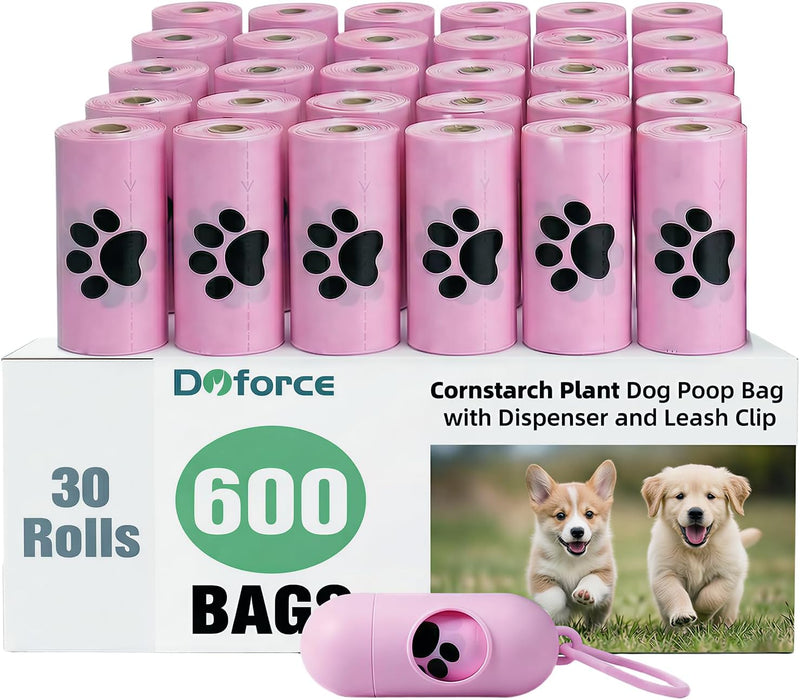 Dyforce 600 Count Dog Poop Bags Rolls with Dispenser