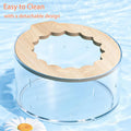 Marchu Hamster Sand Bath & Food Bowl Set, Multipurpose Small Pet Feeding Station with Transparent Anti-Spill Sandbox & N
