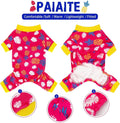 Paiaite 4-Legged Cotton Stretchable Jumpsuit Pjs: Pineapple Pattern Dog Pajamas - Lightweight Cozy Puppy Onesie Clothes,