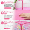 Rypet Guinea Pig Playpen Pop-Up, Outdoor Yard Fence for Small Pets,Pink