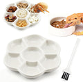 Eiito Reptile Food Bowl,Hermit Crab Lizard Gecko Ceramic Food Dish, 7 Compartments Anti-Turning Bearded Dragon Food & Wa