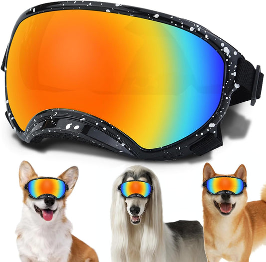 Medium Dog Sunglasses with Adjustable Strap UV Protection, Winproof Dog Puppy Sunglasses, Suitable for Medium Dog Pet Gl