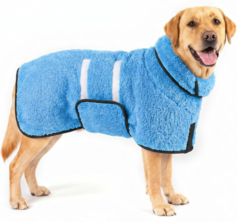 Dog Bathrobe, Super Absorbent for Small to Large Dogs, Light Blue L