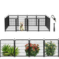 Getlay Dog Playpen 24 inch(H) 16 Panels Dog Fence Outdoor for Yard. Metal Dog Pen Heavy Duty Pet Puppy Exercise Pen for Rv Camping Garden Yard, Wide Door Low Threshold Dog Fence Total 31.4 Ft(L)
